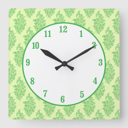 Boho India Block Print Quadratische Wanduhr (Vorderseite)