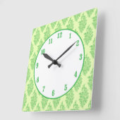 Boho India Block Print Quadratische Wanduhr (Winkel)