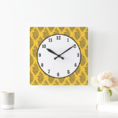 Boho India Block Print Quadratische Wanduhr (Zuhause)