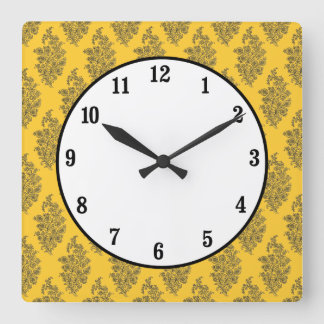 Boho India Block Print Quadratische Wanduhr