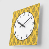 Boho India Block Print Quadratische Wanduhr (Winkel)