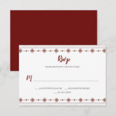 Boho Indian Red Tribal Border RSVP Karte (Vorne/Hinten)