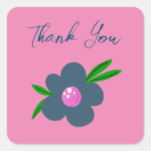 Boho Indigo Blue Blume | Aufkleber für das Party