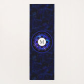 Boho Indigo Blue Universe Galaxy Mandala Monogram Yogamatte (Rückseite)
