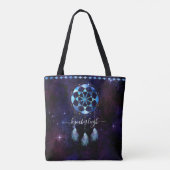 Boho Indigo Tribal Celestial Mandala Dreamcatcher Tasche (Rückseite)