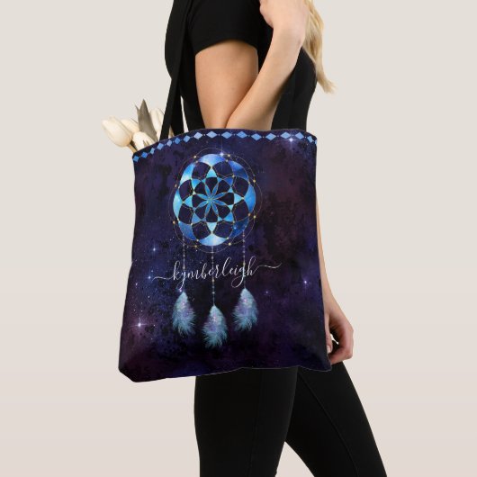 Boho Indigo Tribal Celestial Mandala Dreamcatcher Tasche (Von Nahem)