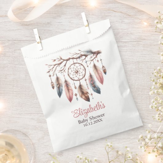 Boho Individuelle Name Dreamcather Babydusche Geschenktütchen (Ausgeschnitten)