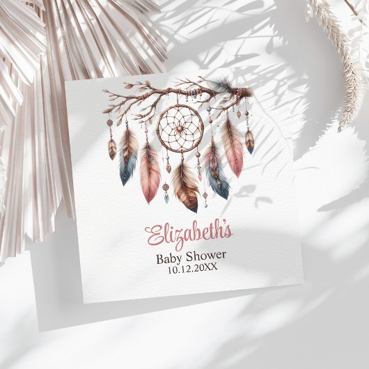 Boho Individuelle Name Dreamcather Babydusche Serviette