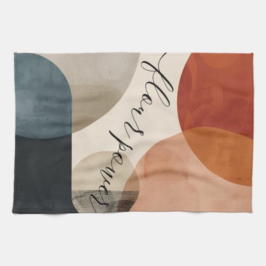 Boho Individuelle Name Geschirrtuch (Horizontal)