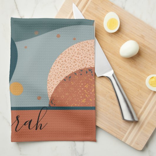 Boho Individuelle Name Geschirrtuch (Viertel Falte)