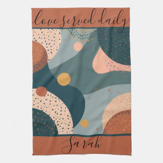 Boho Individuelle Name Geschirrtuch (Vertikal)