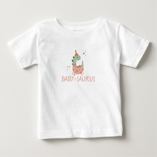 BOHO Individuelle Name Green Dino Baby Matching Fa Baby T-shirt (Vorderseite)