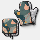 Boho Individuelle Name Ofenhandschuh & Topflappen-Set (Vorderseite/Rückseite)