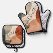 Boho Individuelle Name Ofenhandschuh & Topflappen-Set (Vorderseite/Rückseite)