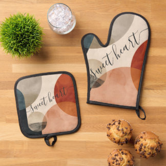 Boho Individuelle Name Ofenhandschuh & Topflappen-Set