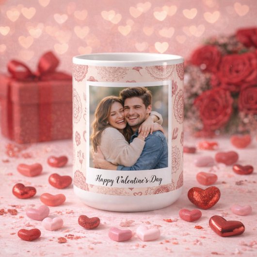 Boho individuelles Foto & Text Valentinstag Kaffeetasse