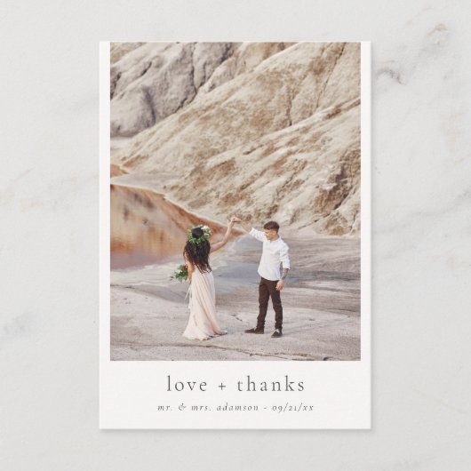 Boho Initials Terracotta Arch & Foto Wedding Dankeskarte (Vorderseite)