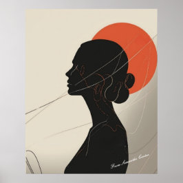 Boho Inklusive Frauen-Silhouette mit Sonnenunterga Poster
