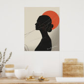 Boho Inklusive Frauen-Silhouette mit Sonnenunterga Poster (Küche)