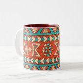 Boho-Insel-Stammes- Zweifarbige Tasse (Vorderseite Links)