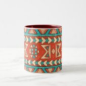 Boho-Insel-Stammes- Zweifarbige Tasse (Mittel)