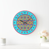 Boho-Insel-Stammesdesign Große Wanduhr (Zuhause)