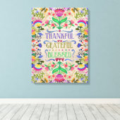 Boho Inspiration Moderne Volkskunst Blume Leinwanddruck (Insitu (Holzboden))