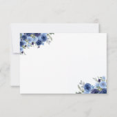 Boho-Inspired Navy Blooms – Wedding RSVP Karte (Rückseite)