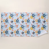 Boho Inspiriert Blume Pattern Beach Handtuch (Vorderseite)