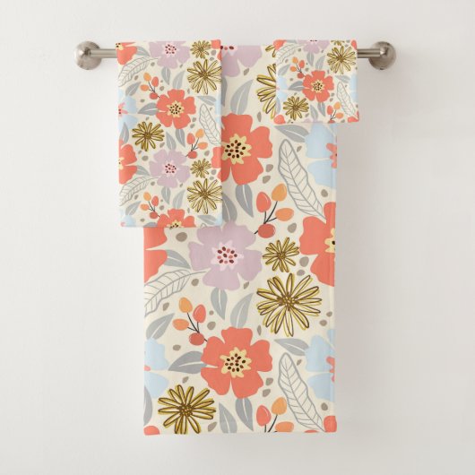 Boho Inspiriert Blumenmuster Badetuch Set (Insitu)