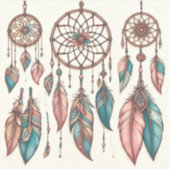 Boho inspiriert Träumer- oder Federn-Aufkleber Aufkleber (Vorderseite)