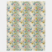 Boho Inspiriert Wild Blume Blanket in Soft Hues Fleecedecke (Vorderseite)