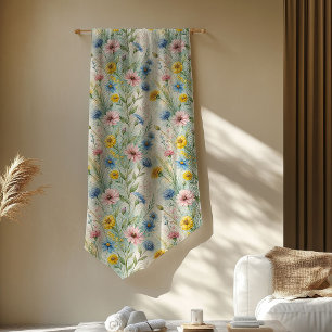 Boho Inspiriert Wild Blume Blanket in Soft Hues Fleecedecke
