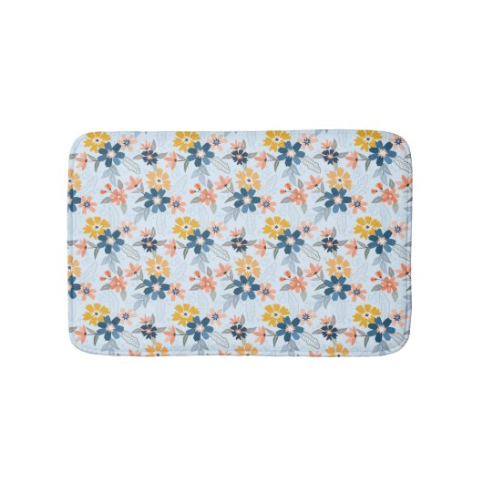 Boho Inspirierte Blume Muster Bath Mat Badematte (Vorderseite)