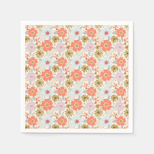 Boho Inspirierte Blumenmuster Napkins Serviette (Vorderseite)