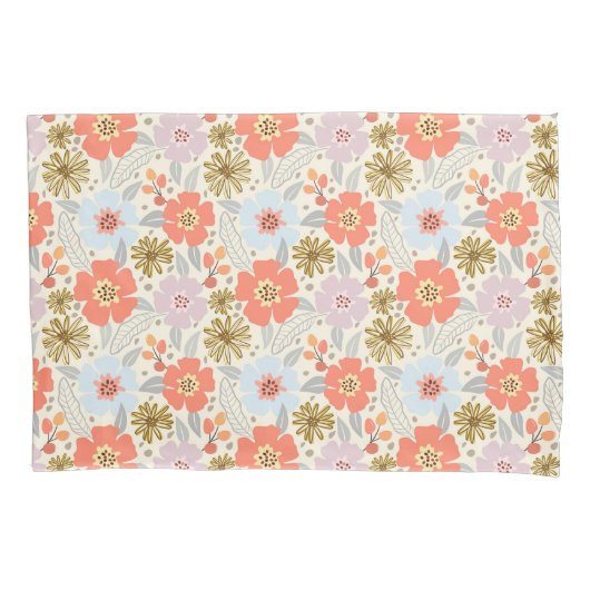 Boho Inspirierte Musterpattern für Blumenmuster Kissenbezug (Vorderseite)