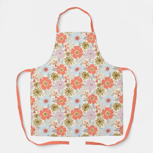 Boho Inspirierte Schürze von Blumenmuster (Vorderseite)