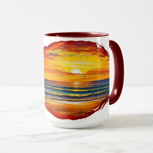 Boho inspirierter Sonnenuntergang Tasse (VorderseiteRechts)