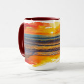 Boho inspirierter Sonnenuntergang Tasse (Vorderseite Links)