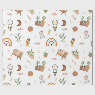 boho-inspiriertes Geschenkpapier