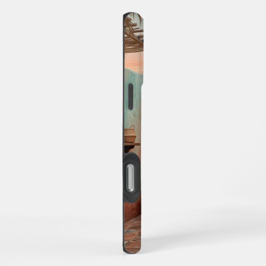 Boho iPhone 16 Pro Max Case | Moroccan Teal Stairc Hülle (Rechte Seite)