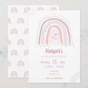 Boho irgendwo über dem Rainbow Geburtstag Einladung