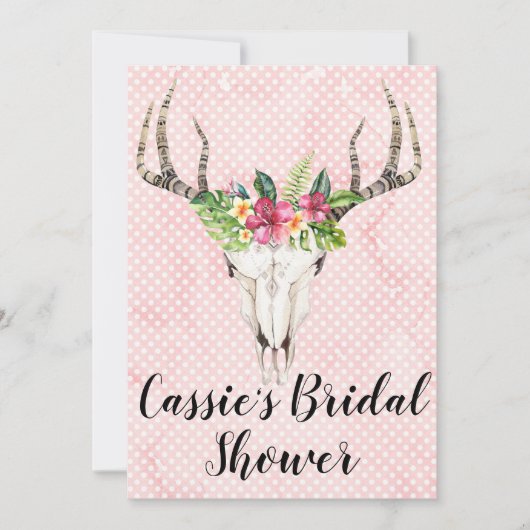 Boho Island Skull-Brautparty Einladung (Vorderseite)