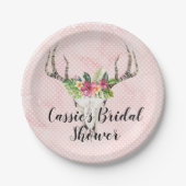 Boho Island Skull-Brautparty Pappteller (Vorderseite)