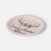 Boho Island Skull-Brautparty Pappteller (Schrägansicht)