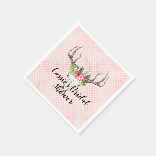 Boho Island Skull-Brautparty Serviette (Ecke)