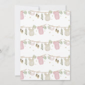 Boho It's a Girl Baby Clothes Baby Shower Einladung (Rückseite)