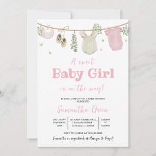 Boho It's a Girl Baby Clothes Baby Shower Einladung