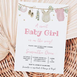 Boho It's a Girl Baby-Kleidung Baby Shower Einladung