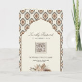 Boho Ivory Beige Ikat Foto Collage Indian Wedding Einladung (Rückseite)